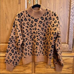 Old Navy Black and Brown Cowl Neck Sweater